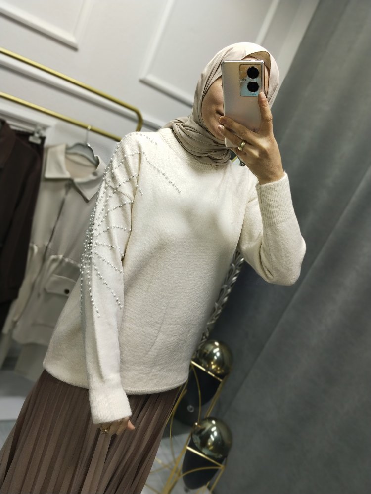 ANGORA İNCİLİ BLUZ