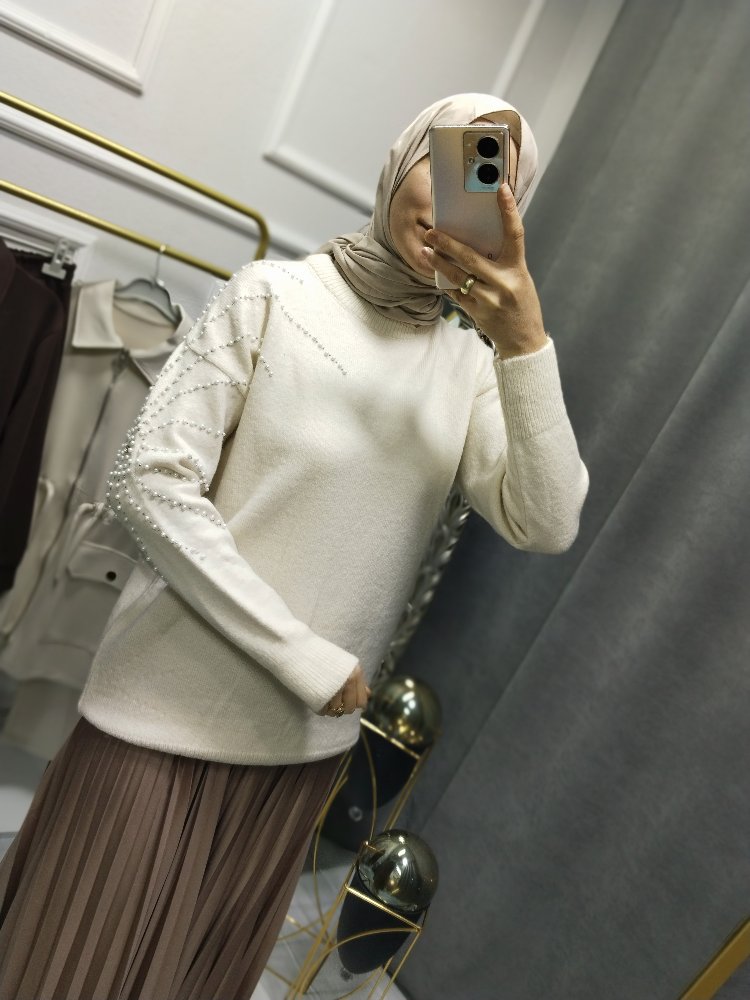 ANGORA İNCİLİ BLUZ
