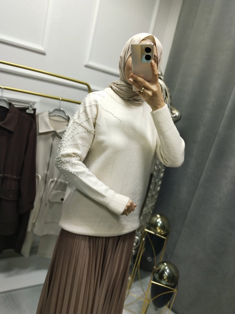 ANGORA İNCİLİ BLUZ