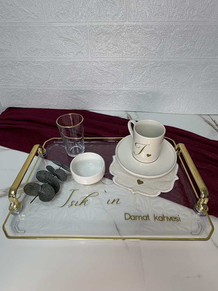 Gold Damat Kahve Tepsisi