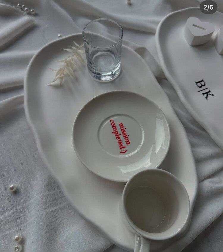 OVAL BETON DAMAT KAHVESİ SETİ