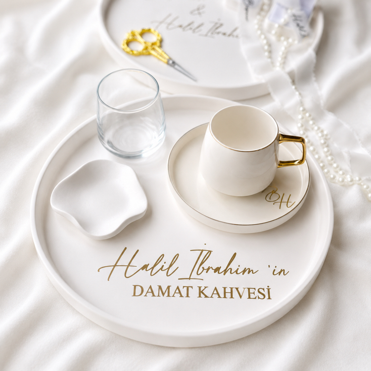 İkili yuvarlak tepsi takımı