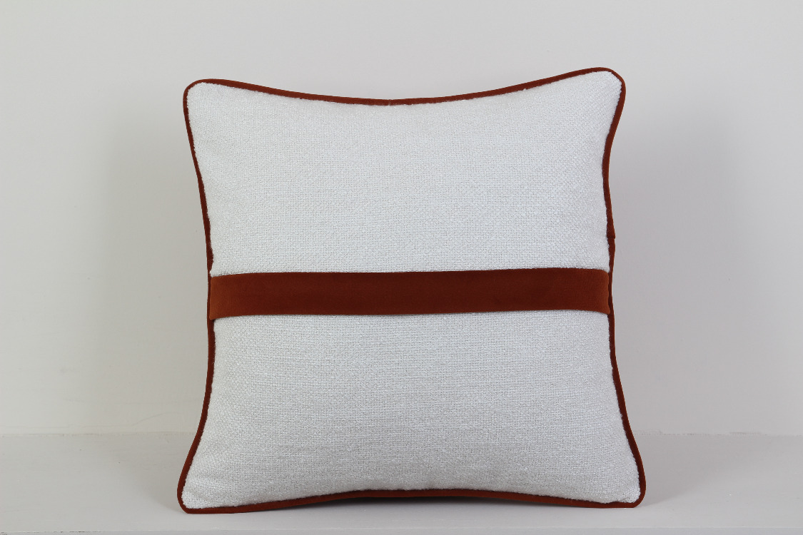 Biyeli Çift Taraflı Dekoratif Kırlent Kılıfı 45x45 cm
