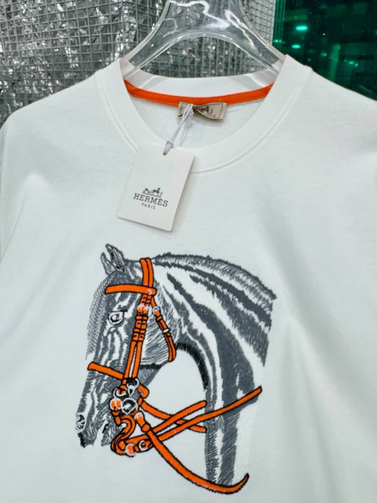 HERMES Pamuklu T-shirt Beyaz