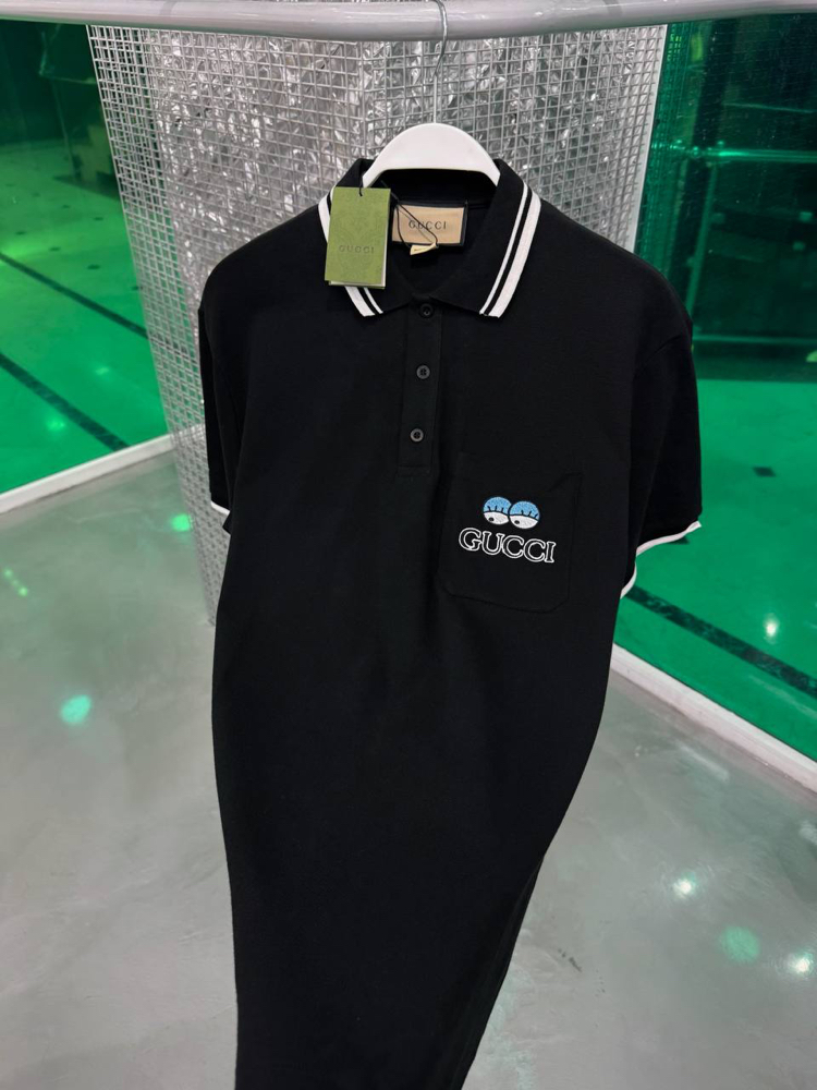 GUCCI Siyah Polo Yaka T-Shirt