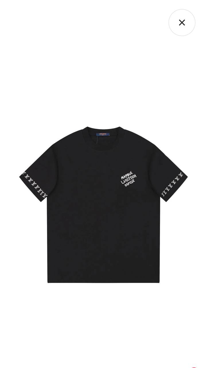 LV Siyah Pamuklu T-Shirt