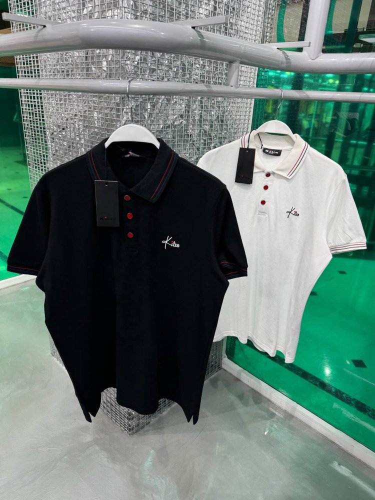 KITON Beyaz Polo Yaka T-Shirt