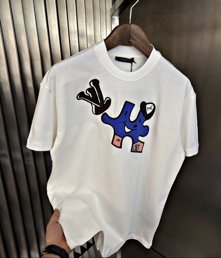 LOUIS VUITTON Kabartmalı T-shirt Beyaz