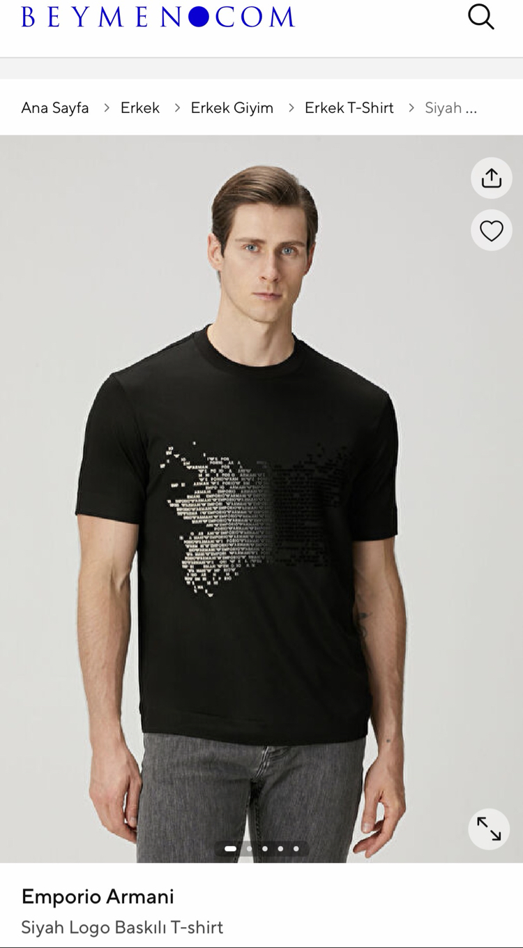 EMPERIO ARMANI Logo T-shirt Siyah 