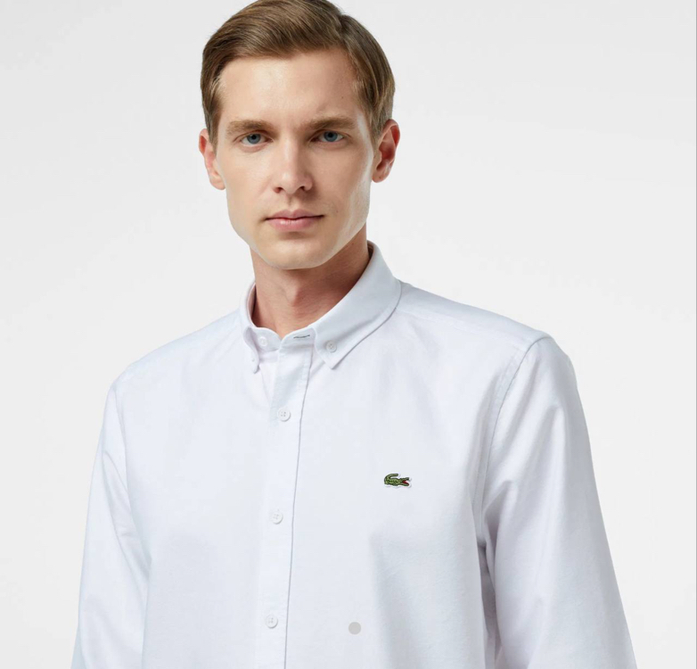 LACOSTE Slim Fit Gömlek Beyaz