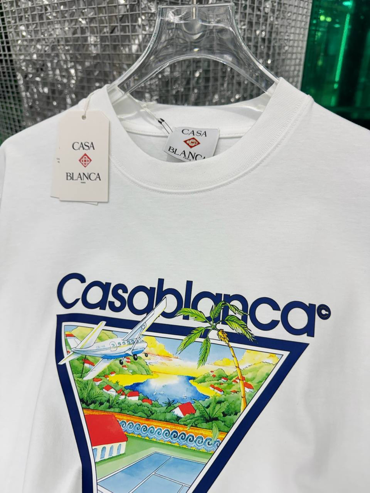CASABLANCA Pamuklu T-shirt Beyaz