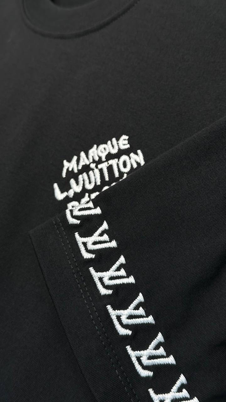 LV Siyah Pamuklu T-Shirt