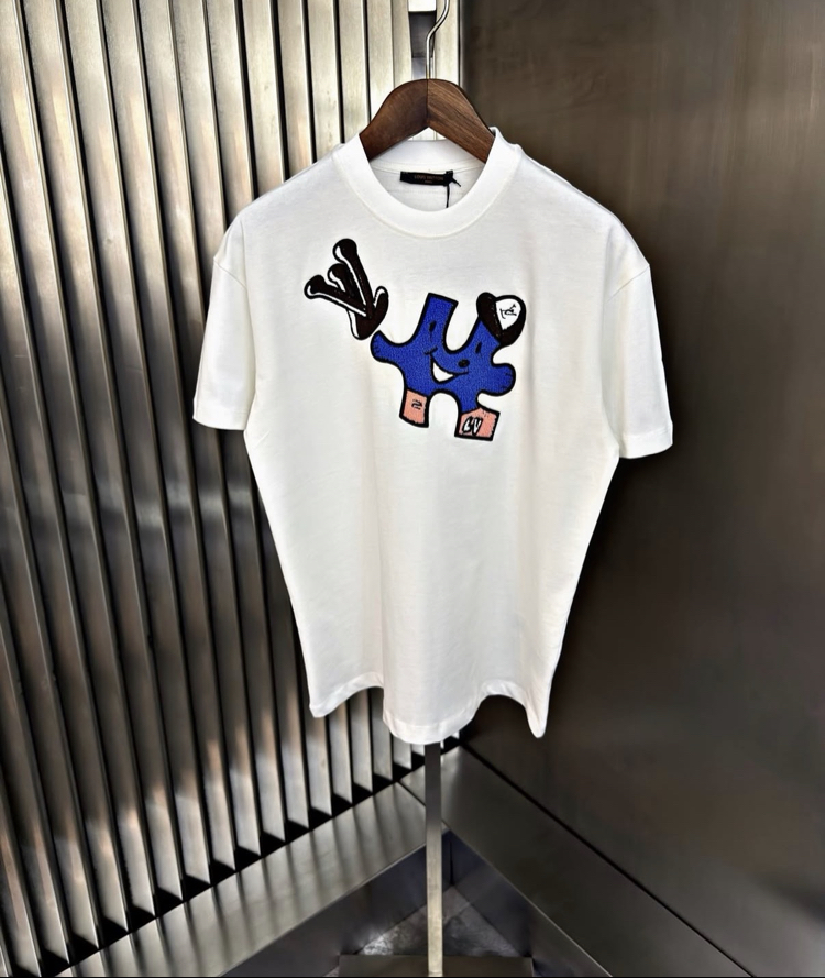 LOUIS VUITTON Kabartmalı T-shirt Beyaz