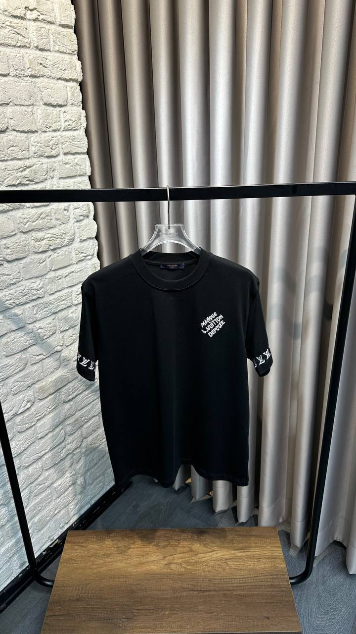 LV Siyah Pamuklu T-Shirt