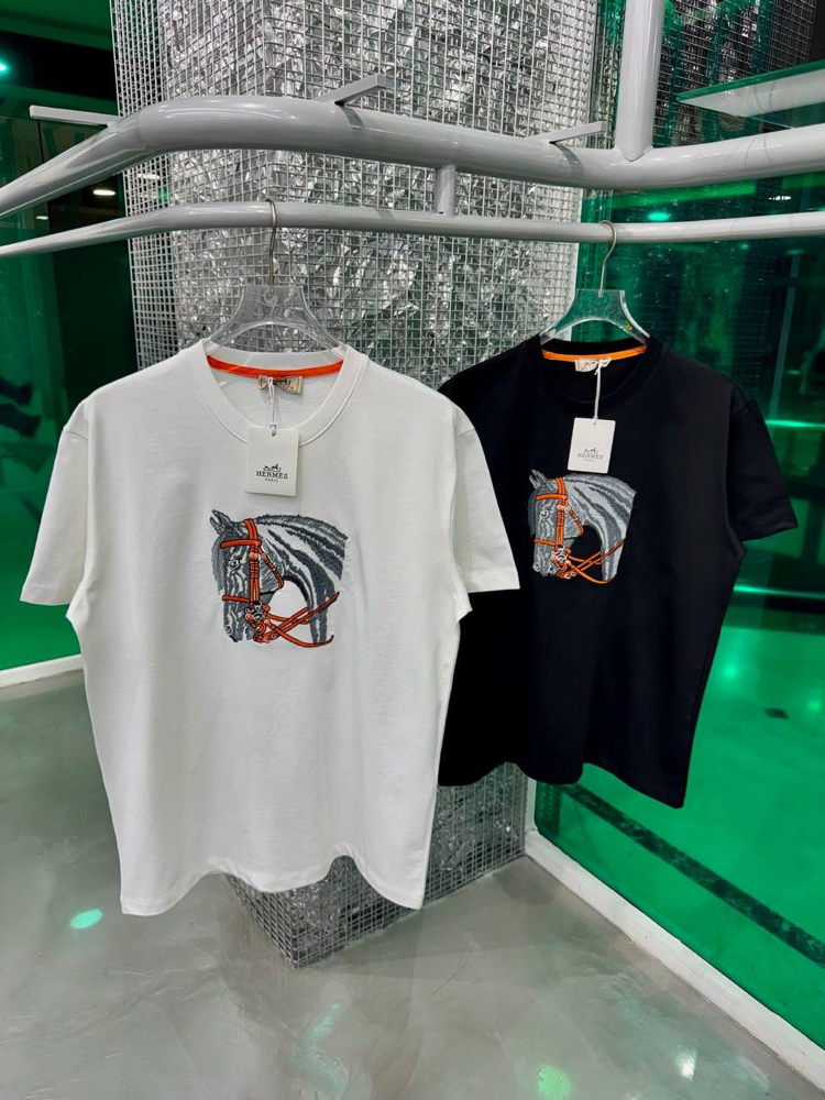 HERMES Pamuklu T-shirt Beyaz