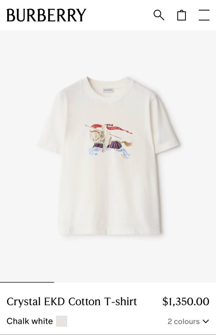 BURBERRY Arma T-shirt Beyaz 