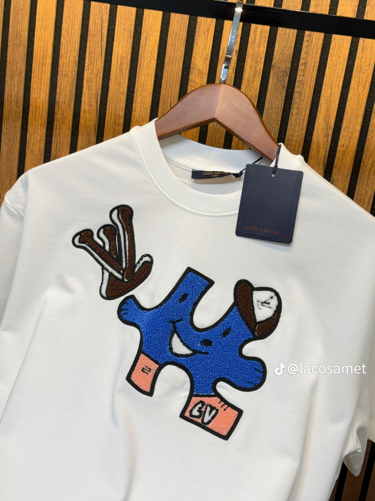 LOUIS VUITTON Kabartmalı T-shirt Beyaz