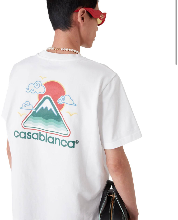 CASABLANCA Pamuklu T-shirt Beyaz
