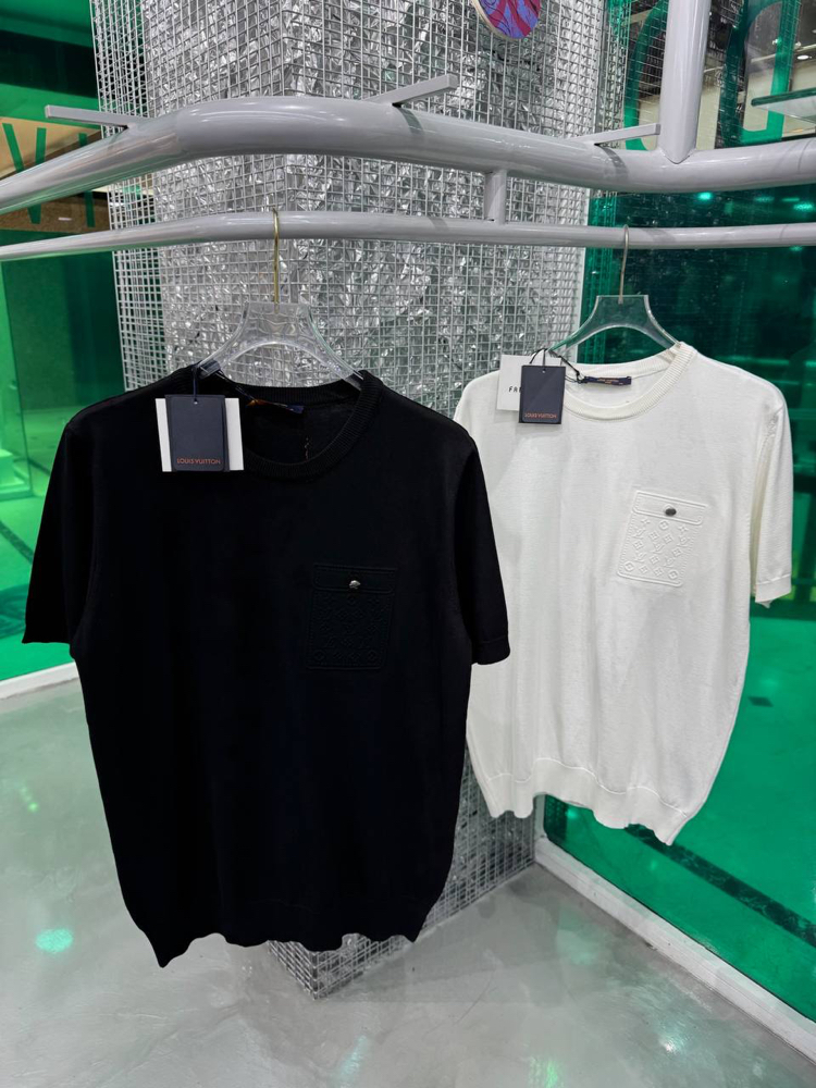 LV Siyah Triko Pamuklu T-Shirt