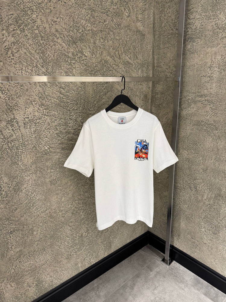 CASABLANCA Pamuklu T-shirt Beyaz