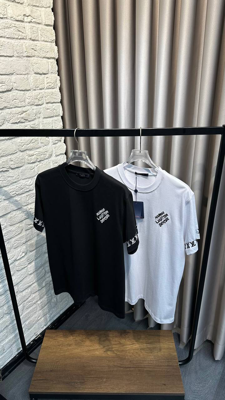 LV Siyah Pamuklu T-Shirt