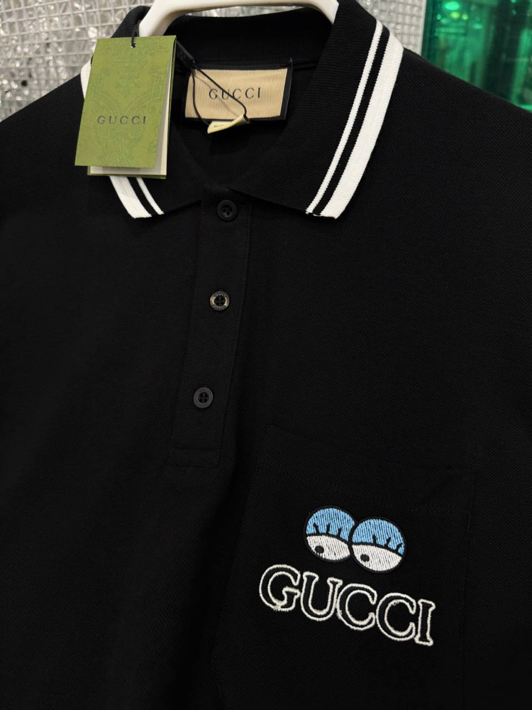 GUCCI Siyah Polo Yaka T-Shirt