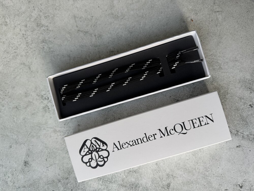 Alexander Mcqueen Siyah Beyaz Çizgili Bağcık