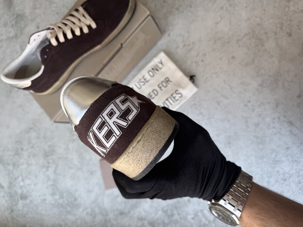 Golden Goose Ballstar Brown Suede Shimmer Star