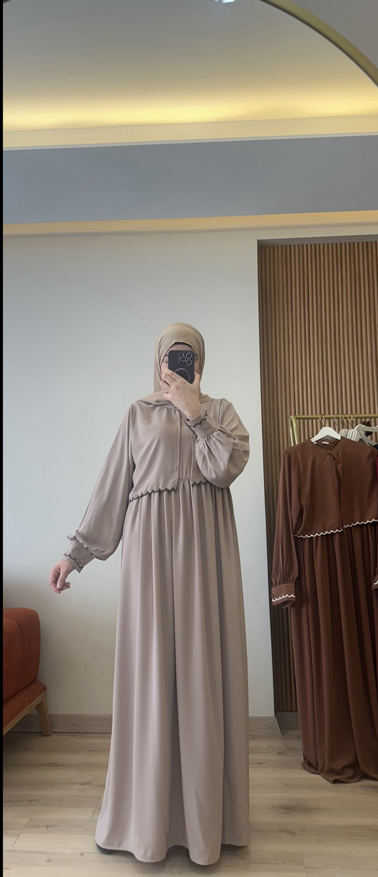 Sare  Nakış yelekli elbise bej (kargo ücretsiz ) 