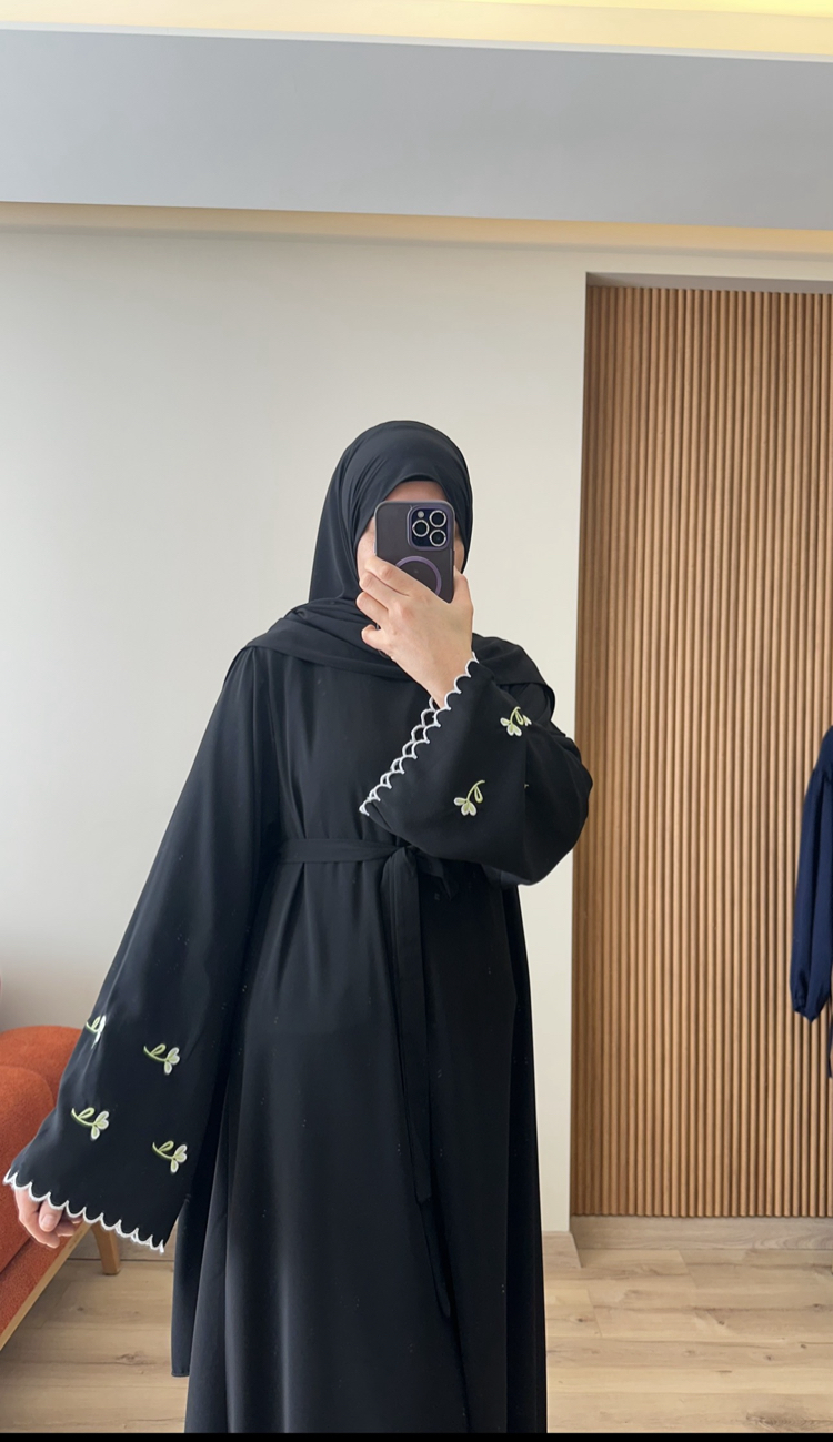 NEVA NAKIŞLI ELBİSE SİYAH (kargo ücretsiz )
