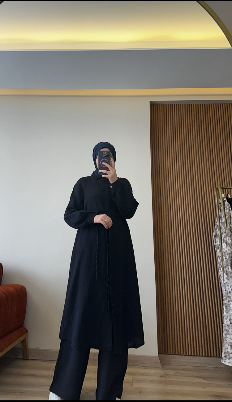 Müslin  takım  siyah ( kargo ücretsiz )