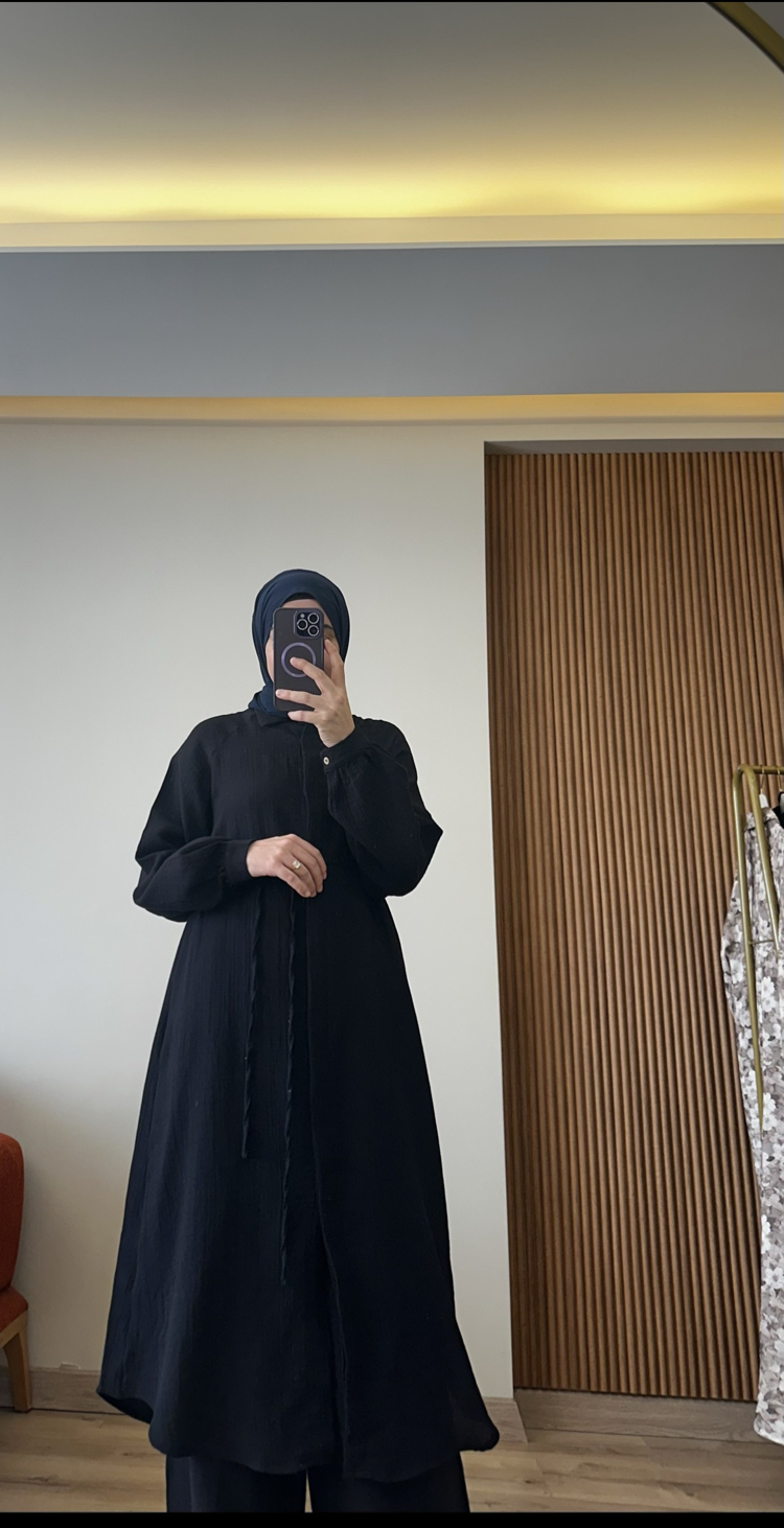 Müslin  takım  siyah ( kargo ücretsiz )