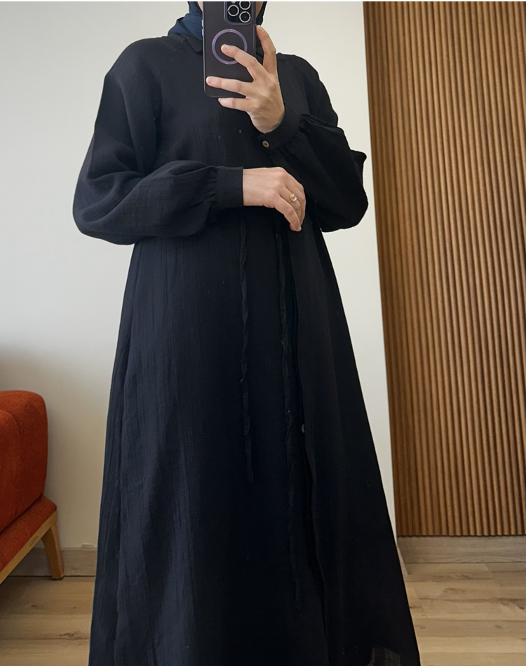 Müslin  takım  siyah ( kargo ücretsiz )