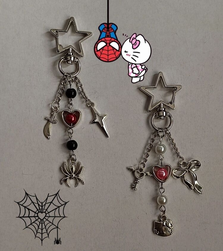 spiderman x hello kitty anahtarlık 