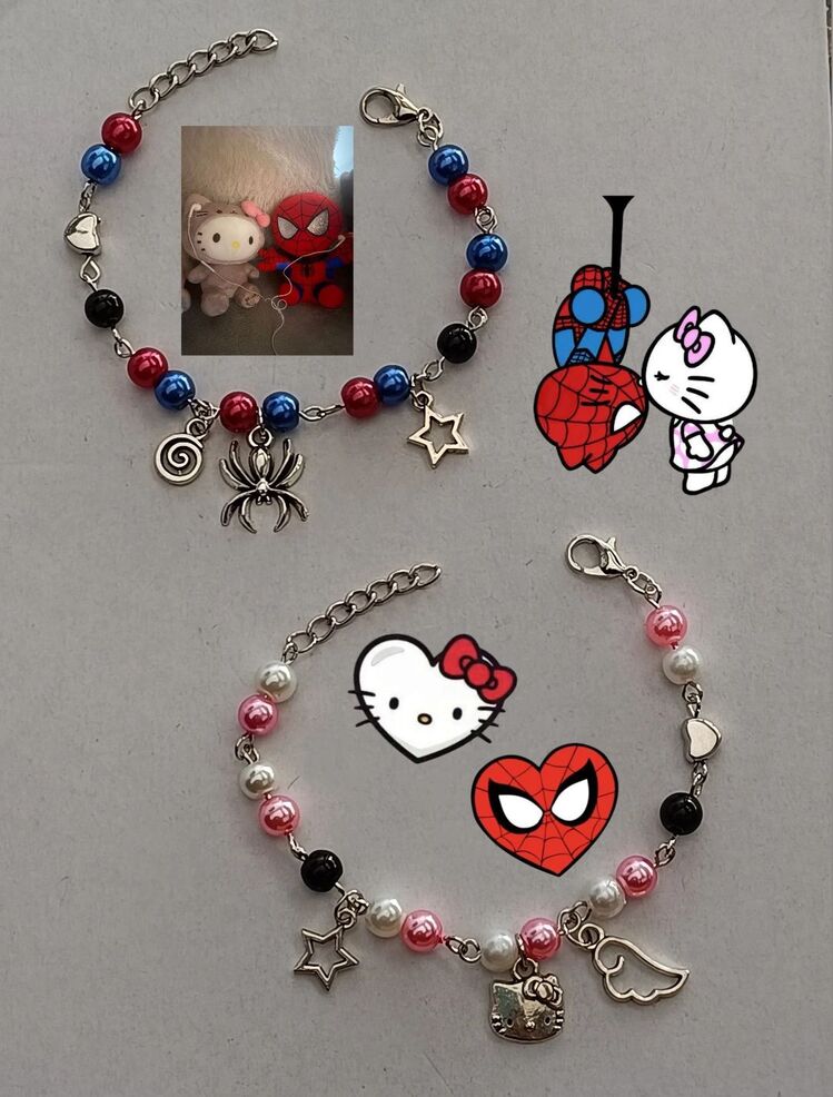 hello kitty x spiderman çift bilekliği 