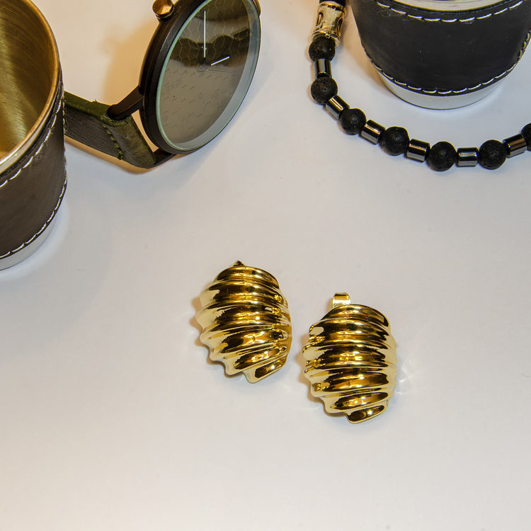 Çelik Küpe - 1202 Gold Tasarım