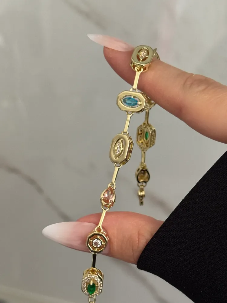 VIP Renkli Taşlı Bileklik