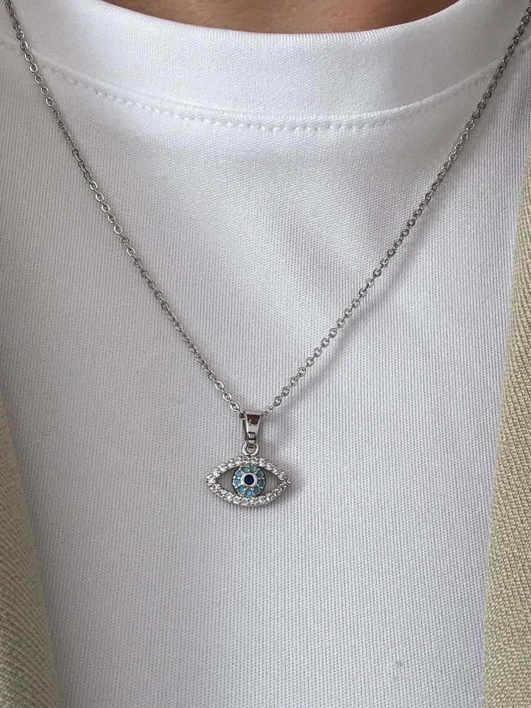 Silver Göz Detay Kolye