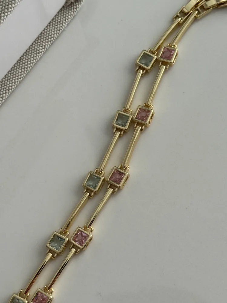 VIP Mavi/Pembe Taşlı Bileklik