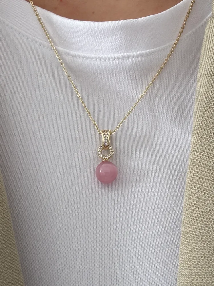 Gold Pembe Taş Kolye