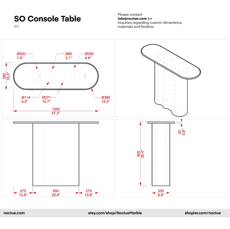 SO Travertine Console Table