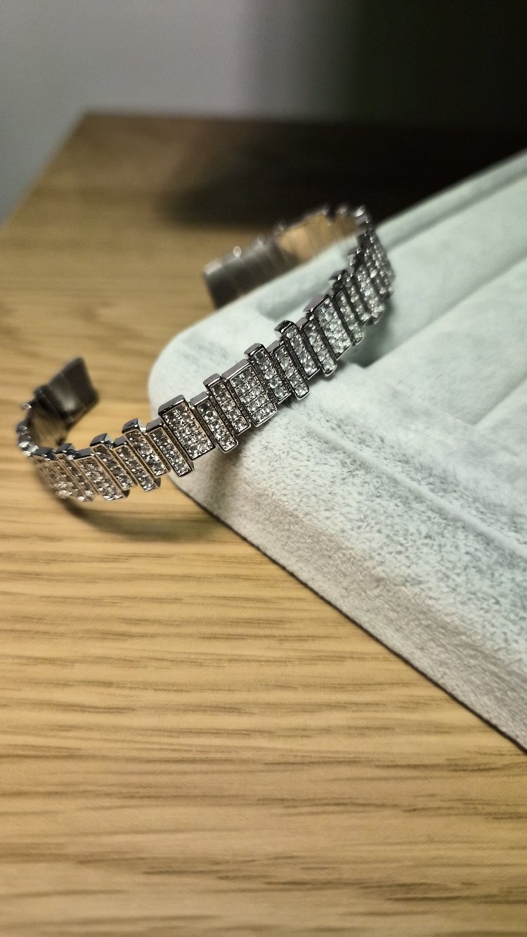 VIP Silver Zirkon Taşlı kelepçe
