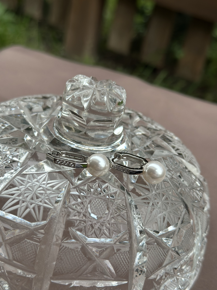 Silver İnci Küpe 