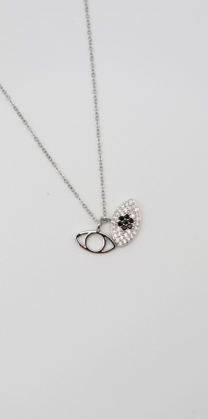 Silver Minimal Göz Kolye