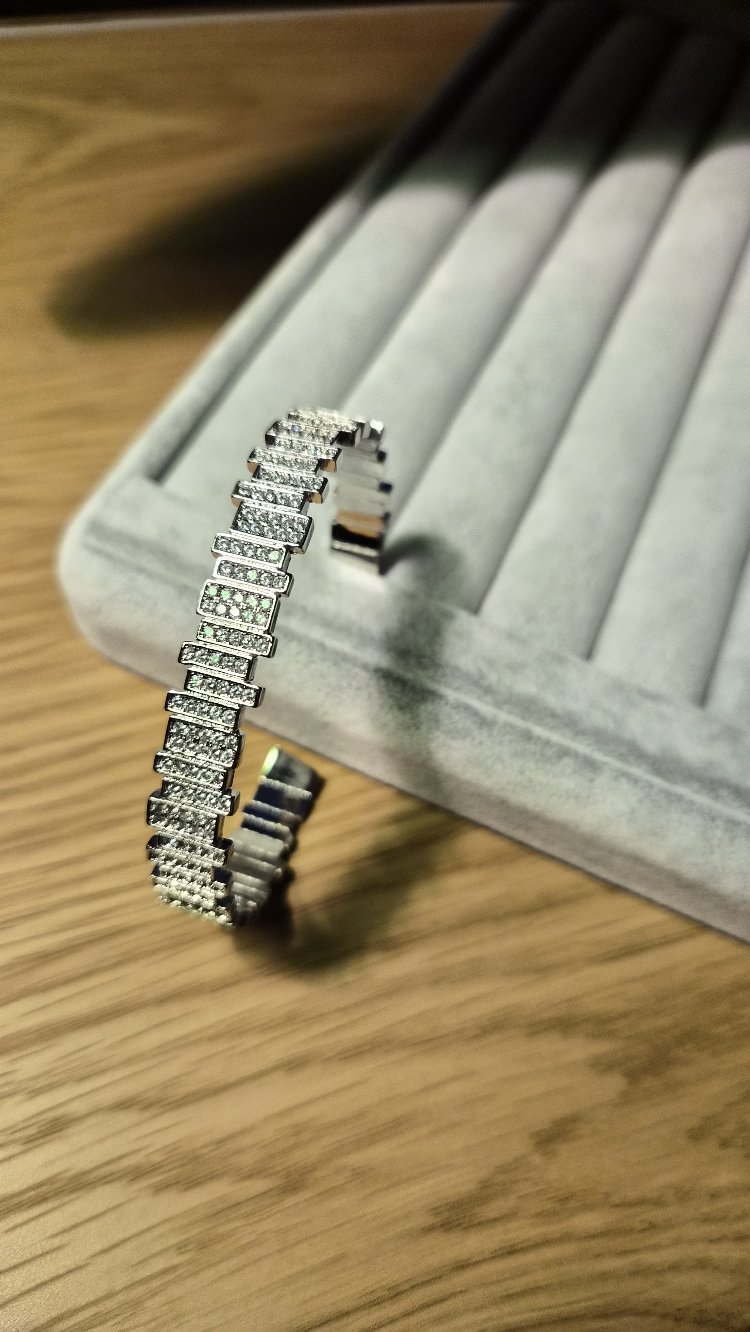VIP Silver Zirkon Taşlı kelepçe
