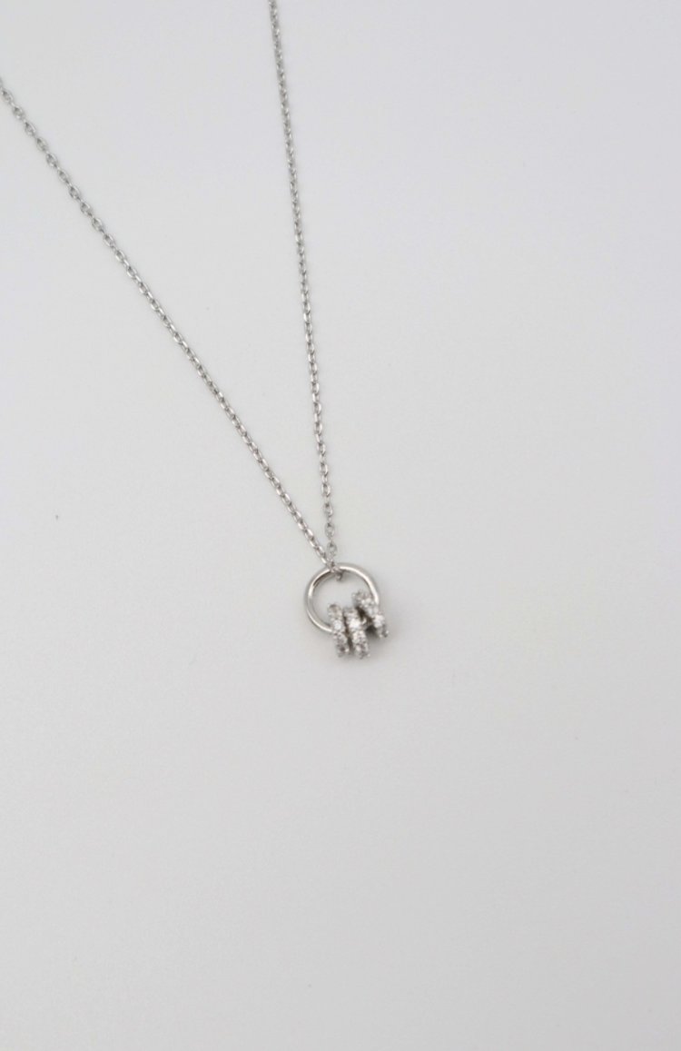 Silver Minimaş Halka Detaylı Kolye