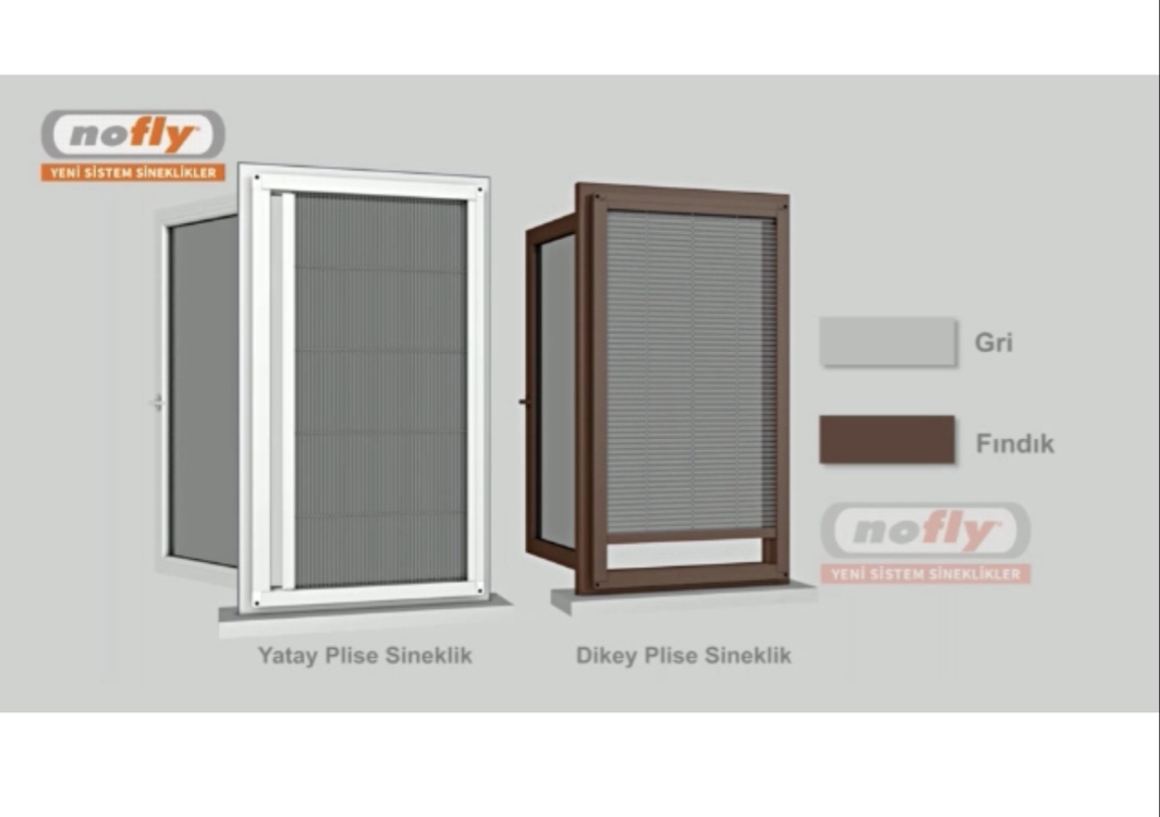 Nofly çiftli çalışır en 180-230* boy 180-220 boyalı renkli Sineklik