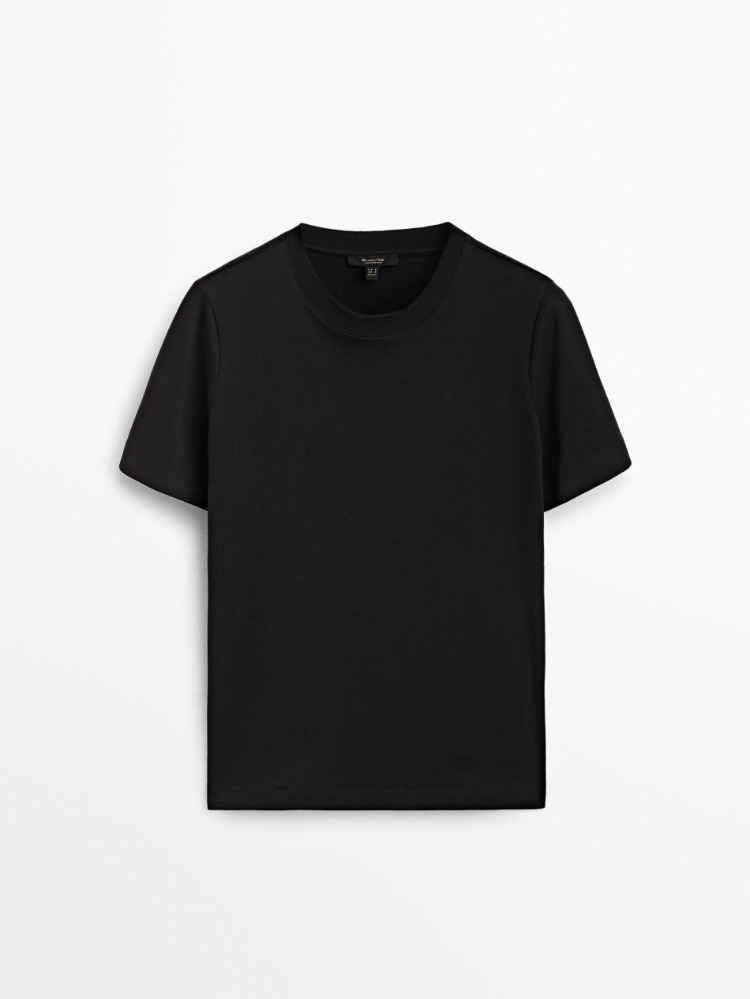 Masssimo Dutti Basic Siyah T-shirt