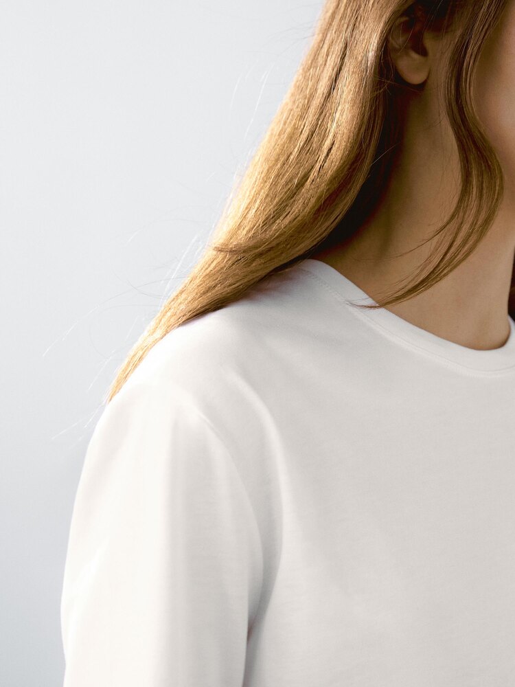 Massimo Dutti Basic Beyaz Tişört