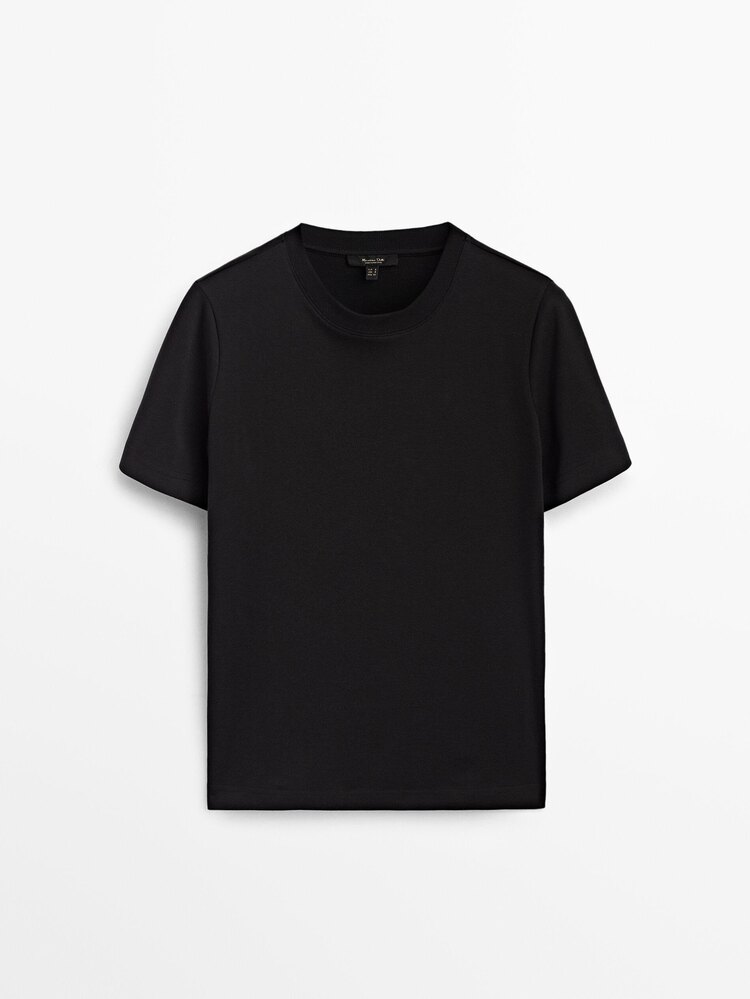 Massimo Dutti Basic Siyah Tişört